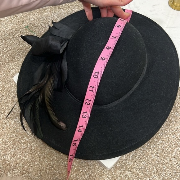 Doeskin 100% wool black feather vintage hat - Picture 7 of 7